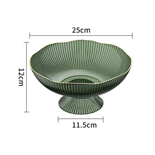 LOVIVER Decorative Pedestal Bowl,Dessert Display Stand Dish Holder,Snacks Fruit Basket Bowl for Farmhouse Kitchen Breads Snacks Home Ornaments, Green