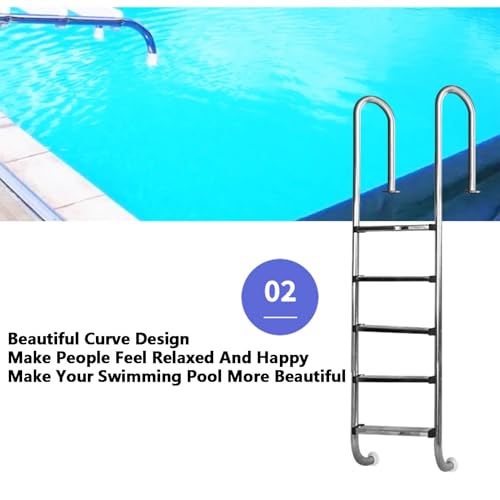 Escalera para piscina con 2 peldaños de acero inoxidable miniatura 5