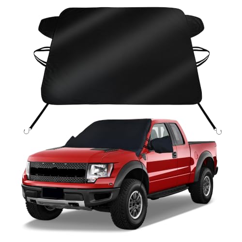 Image of Windshield Cover for Ice and Snow for Ford 2015-2026 2027 F150 250 / F350 F450 Super Crew Cab, XL XLT Limited Raptor Windshield Frost Cover for Truck, Ford F-150 All Weather Protector Accessories