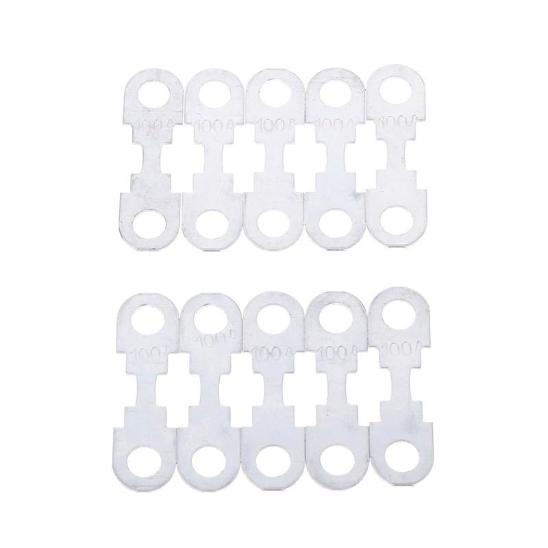 10 Piezas Fusibles Automotrices de Hoja Plana de Zinc 30A-150A 32VDC para Automóvil con Orificios Redondos miniatura 5