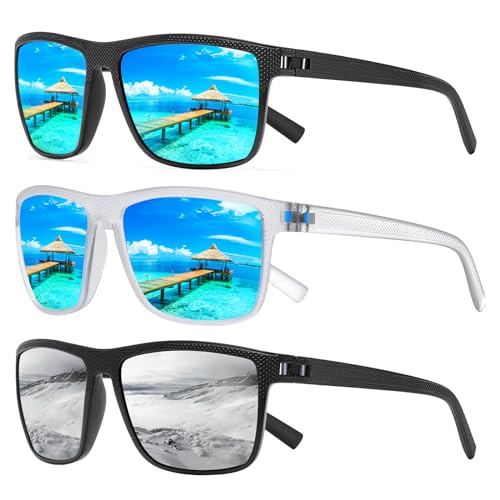 Image of Square Polarized Sunglasses for Men and Women Lightweight Frame Sun Glasses with UV Protection