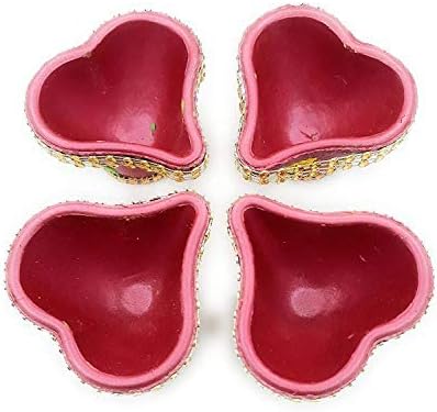 phareLamp Presents Large Earthen Clay Diya Sets/Oil Lamps for Diwali Puja & Home Decoration, Multi Colour (8 Pcs) #A267