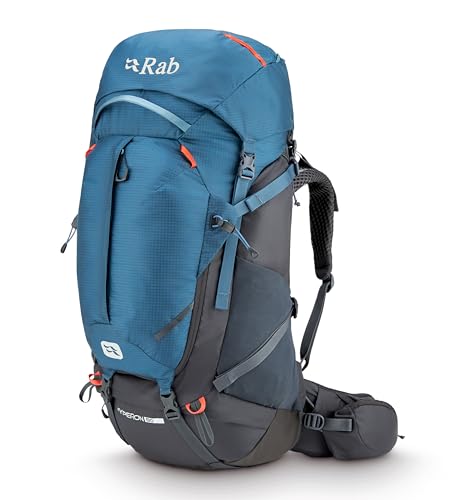Rab Hyperon - Mochila de 80 litros, cómoda mochila de hidratación para mochileros, senderismo y senderismo, Orion Blue/Anthracite, M/L