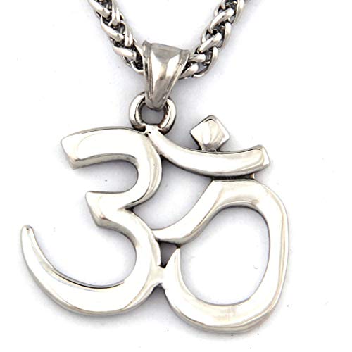 Stainless Steel Aum Om Pendant Necklace Yoga Hindu Spiritual Amulet Charm Jewelry Accessory Men women