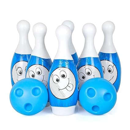DD WORLD Bowling Game for Kids 6 Pin 2 Balls Bowling Set for Kids Games Indoor Outdoor Play for Boys Girls Multi Color (Send As Color Available in Stock)-image-1