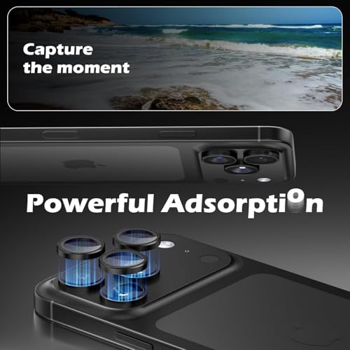 Image of for iPhone 17 Pro / 17 Pro Max Camera Lens Protector Original Individual Lens Screen Protector | 9H Hardness, Scratch-Resistant, Case Friendly (Black)