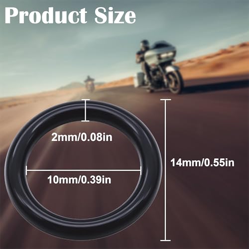 Image of 100PCS 11105 O-Ring, OEM Size Nitrile Rubber Seal, Compatible with V-Twin Cruiser & Touring Style Motorcycles - Engine, Transmission & Primary Drive - Leak Proof & Vibration Resistant (Black)