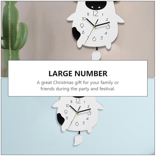 Horloge murale décorative Mobestech en acrylique forme de vache blanche