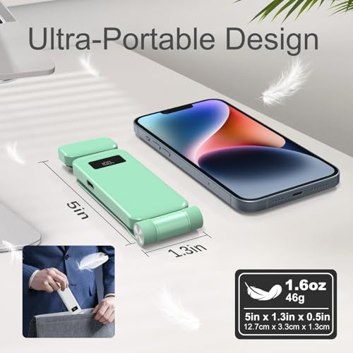 Image of KTEBO Rechargeable Book Light with Clip & Battery Indicator, 9 Luminescence Modes, USB-C Portable 1.6 oz Ultralight Lamp for Night Reading in Bed, Readers - Green
