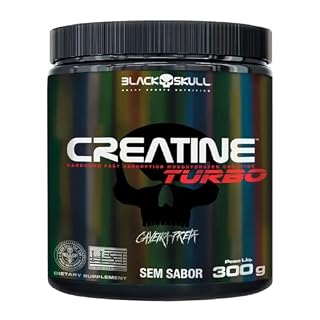 Creatine Turbo BlackSkull - Creatina Monohidratada em pó, com carboidrato para melhor absorção e performance (300g Pote, Sem sabor)