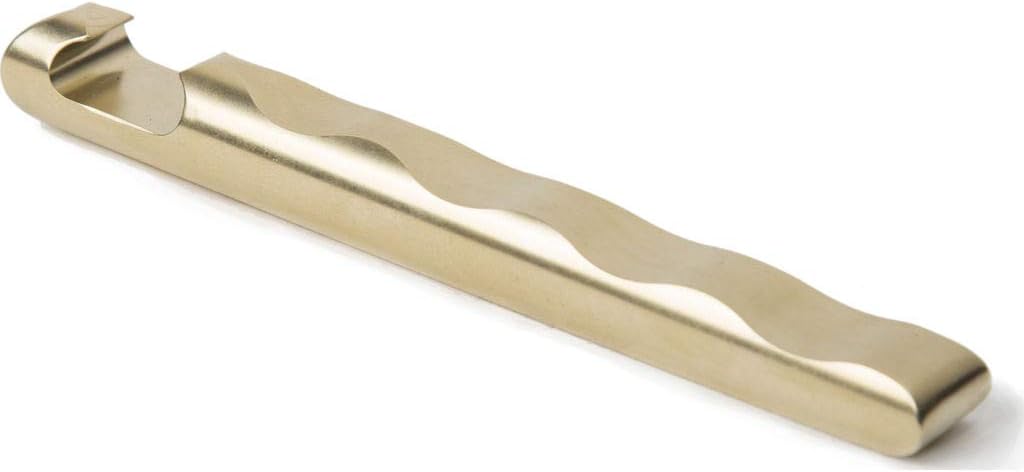 Craighill Ripple Bottle Opener - Modern Bottle Opener for Bartenders & Hosting, Heavy-Duty, Church Key Style Bar Tool, Wave-Like Grip, Solid Metal Construction - Brass