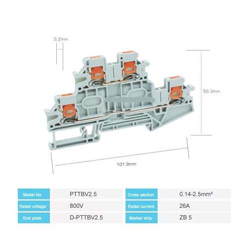 Conector de cableado PTTBV 2.5 para ahorrar espacio en cuadros eléctricos compactos 3