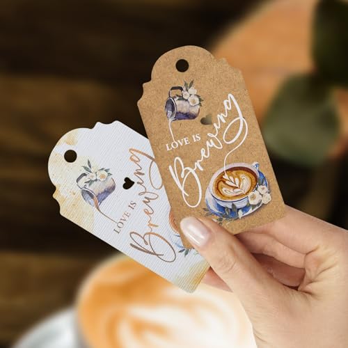 Etiquetas de regalo para bodas y despedidas temáticas de café Summer-Ray, 50 uds 5