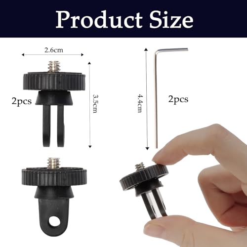 2 Stück Stativ Halterung Gewinde Adapter, 1/4 Zoll Stativadapter Kamera Zubehör kompatibel mit Insta 360 x4 x3 X2 Gopro Xiaomi Xiaoyi und Anderen Action-Kameras zubehör, Mit 2 Schraubenschlüsseln