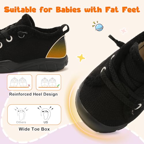 FEETCITY Toddler Boys Shoes Kids Slip on Sneakers Baby Walking Shoes Toddler Tennis Shoes Black2