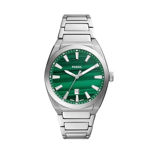Fossil Relógio masculino Everett de quartzo de aço inoxidável com três ponteiros, cor: prata (modelo: FS6056), Prata, Everett
