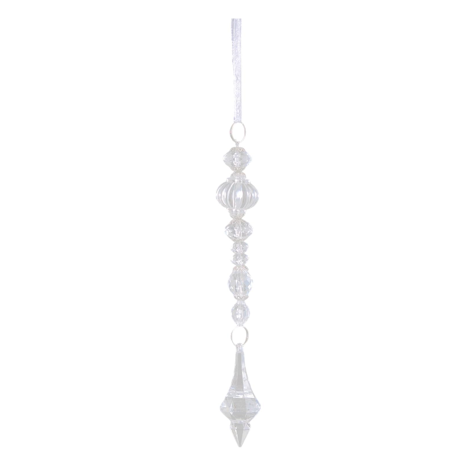 Shatterproof Acrylic Snowflake Ornament Crystal Ice Drops Hanging Decoration for Wedding Christmas Tree Decoration Crystal Like Ice Hanging Ornament