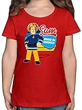 Feuerwehrmann Sam Mädchen - Immer im Einsatz! - bunt - 104 (3/4 Jahre) - Rot - Feuerwehr+Shirt - F131K - Mädchen Kinder T-Shirt