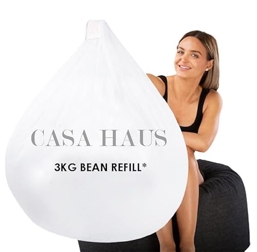 Casa Haus Premium Virgin Grade Thermocol Balls Refill for Pillows, Sofa, Bean Bags, Soft Toys & Beans for Bean Bag Refill 3 Kg (White)