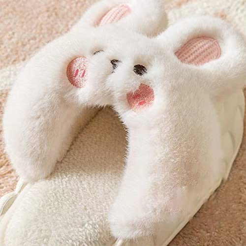 Jfxgjuv Removable and Washable Cute Rabbit Cotton Slippers Bunny Slippers Kawaii Rabbit Slippers Plush Animal House Slippers4