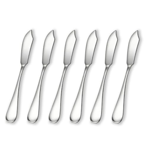 Berglander Stainless Steel Butter Knives Set of 6Pcs 14.5cm Butter Spreader Knife Cheese Knives for Butter Cheese & Various Jams Dishwasher Safe