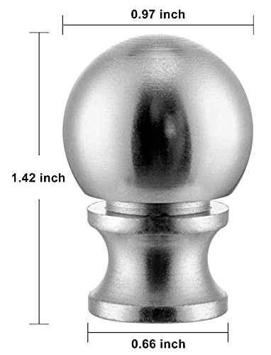 2 Pack Ball Lamp Finials For Lamps Top Knob, Lamp Nut (Dual - Thread), Lamp Shade Holder Screw Cap, Silver Lamp Finial Head Decoration Topper For Table And Floor Lamps #TOP2