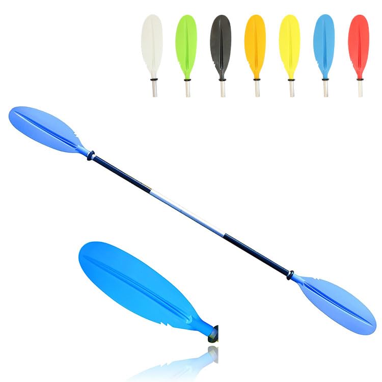 MORGEN SKY BR01 Kayak Paddle, Double Plade, Aluminum Paddle, 2-Piece Divided, For Kayak, Parent-child Matching, Touring, Fishing, Boatall, Aluminum Alloy, Lightweight, Convenient Storage blue 大人222cm
