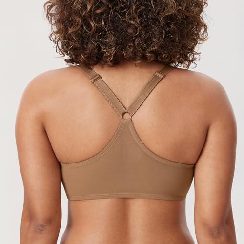 Image of DELIMIRA Women's Front Closure Racerback Bras | Plus Size, Full Coverage, Lace, Underwire, No Padding Unlined