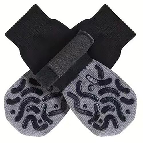 犬用靴下 室内用 滑り止め付き 防滑 抗菌 通気性 耐磨耗 小型中型犬用 ペット用品 4足セット(小型5.5×14cm)