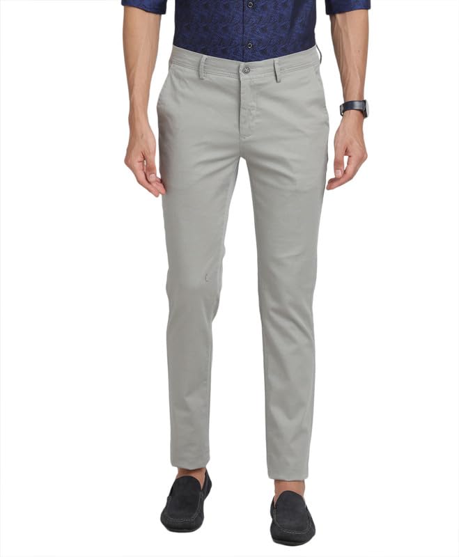Pantalon en coton stretch homme ajusté décontracté chino vert clair