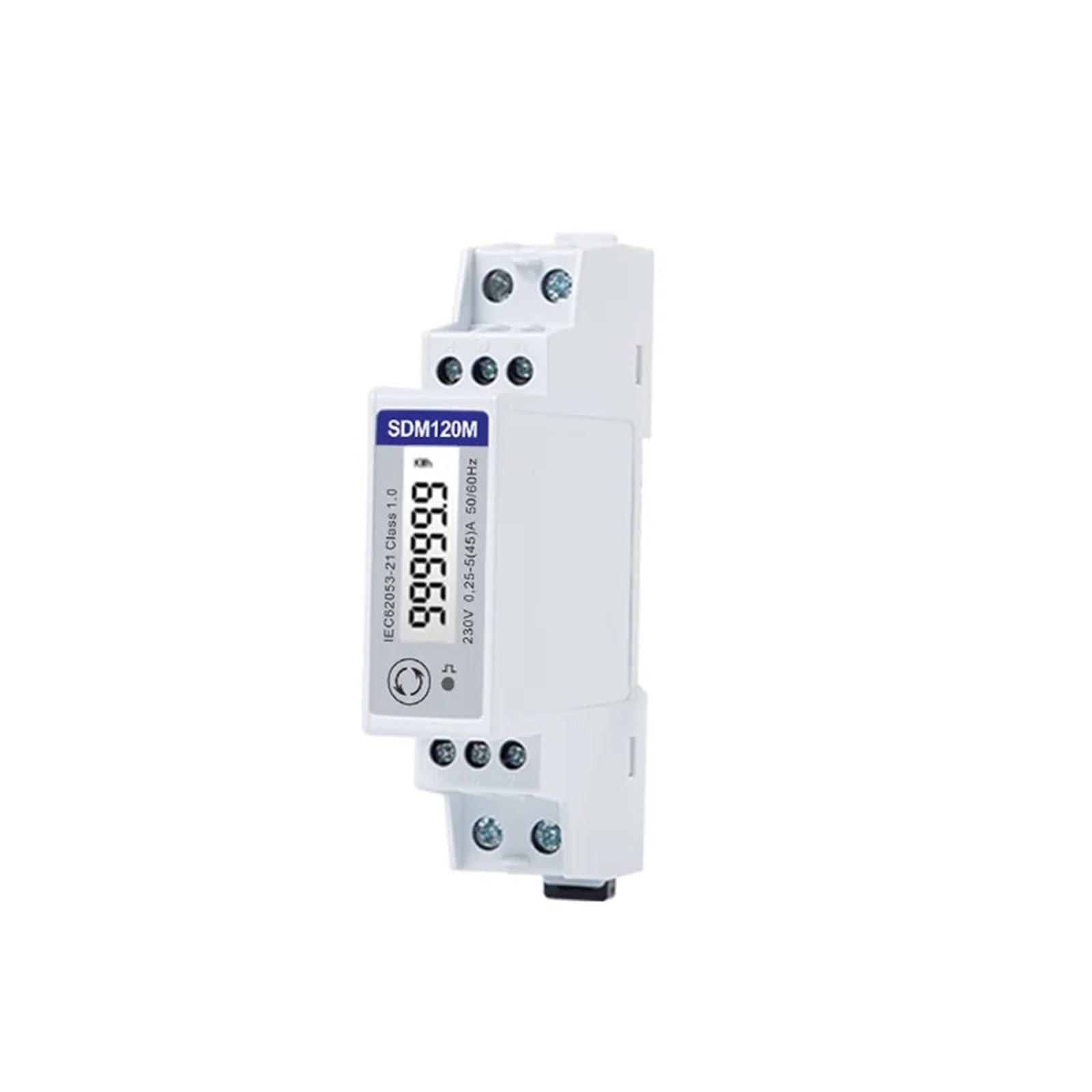 SDM120M 5(45) A, 220/230V, Contatore monofase, Uscita impulsi, +RS485, 17,5mm