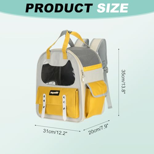 Sac à dos de randonnée pour animaux de compagnie respirant jaune - 3