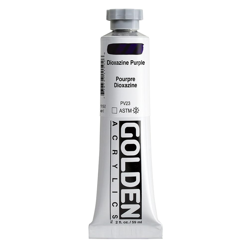 GOLDEN Heavy Body Acrylics, Dioxazine Purple, 2 fl. oz. Tube, Professional Acrylic Paint, Transparent