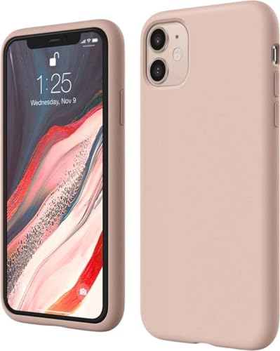 Image of Premium Liquid Silicone Case for iPhone 11 - Slim Full Body Protective Back Cover with Soft Microfiber Lining, Anti-Slip Grip Scratch Resistant Phone Case(Sand)