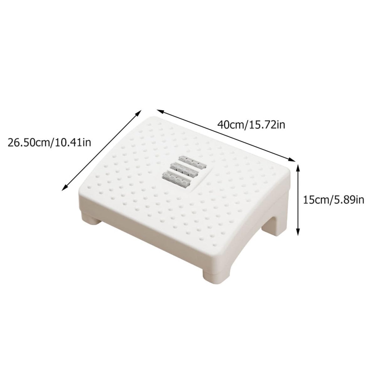 Sgabello Poggiapiedi in Plastica Bianco Supporto Ergonomico, Poggiapiedi per Scrivania da Ufficio e Pedale per Esercizi al Pianoforte, Adatto e Adulti per Alleviare Stress