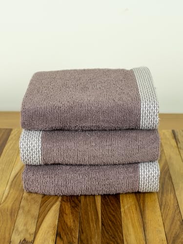 Image of RANGOLI 100% Bamboo Face Towel Set of 3, 500 GSM, Quick Dry Towels for Face, Gym, Travel, Ultra Soft Highly Absorbent, 30Cm X 30Cm, (ASH Brown, Set of 3)