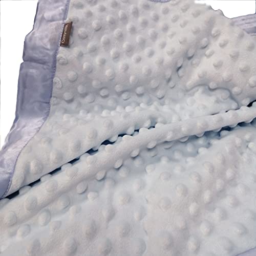 Image of Baby Soft Silk Blanket - 100% Mulberry Silk On One Layer with Minky Plush Dot Blanket Backing - Reversible Double Layer, Gift for Girls /Boys Best for Summer (28 x 40 inch, Grey Blue)