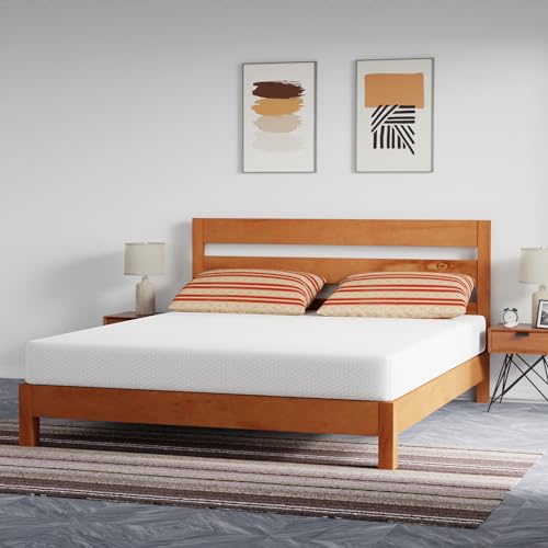 Image of FDW | 8 Inch California King Mattress | Medium Firm | Gel Memory Foam Mattress | White | Bed in a Box, CertiPUR-US Certified | Pressure Relief, Cooling Ventilated Foam | Washable Removable Cover