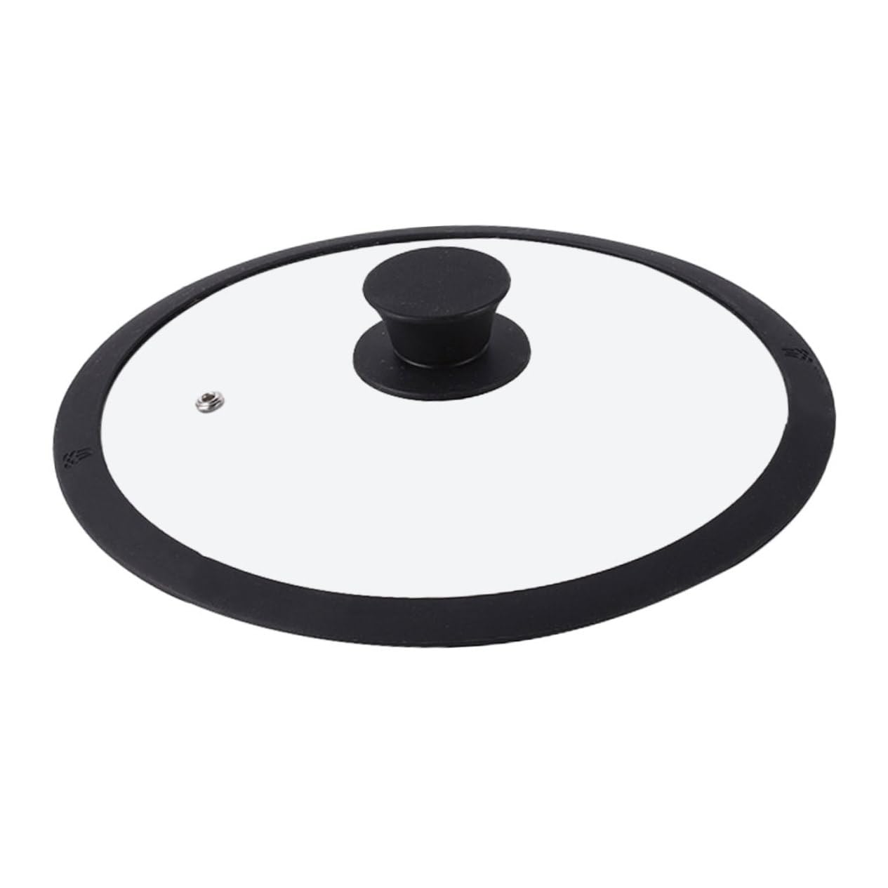 COLLBATH 1pezzi Coperchio Pentola in Vetro Temperato Trasparente in Silicone Nero Copertura Rotonda per Pentole di Sfiato