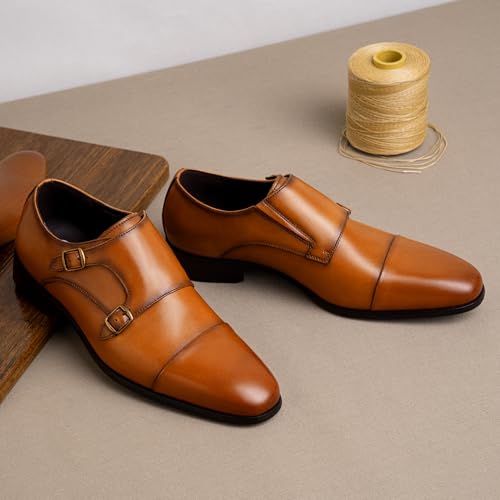 Image of Jousen Dress Shoes for Men Monk Strap Loafers for Men