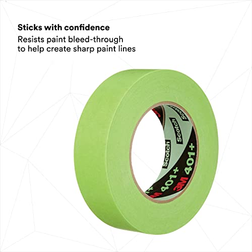 Image of 3M High Performance Green Masking Tape 401+, Superior Adhesion, Clean Removal, Highly Conformable, Paint-Bleed Resistant, 36 mm x 55 m, 6.4 mil, 16 /Case Bulk