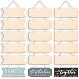 30 PCS Unfinished Wood Crafts Blanks Rectangle Hanging Wood Sign Plaque Wooden Slices Banners with Ropes for Pyrography Painting Writing DIY Home Crafts Supplies