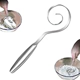 Seamless Dough Whisk for Sourdough,Stainless Steel Bread Dough Whisk for Cooking,Handheld Sour Dough Mixer,Bread Making Tool for Pizza,Pastry,Cake Batter,Mixing,Stirring,Kneading Thick Batter (1pcs)