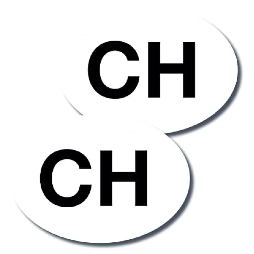CH Lot de 2 stickers ovales en vinyle pour voiture résistants aux intempéries