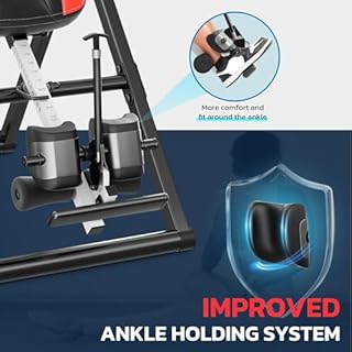 YOLEO ITX360 Inversion Table for Back Pain 2025 Foldable Inversion Table w/Removable Lumbar Pad, Reversible Ankle Holders, Easy Assembly (Black)