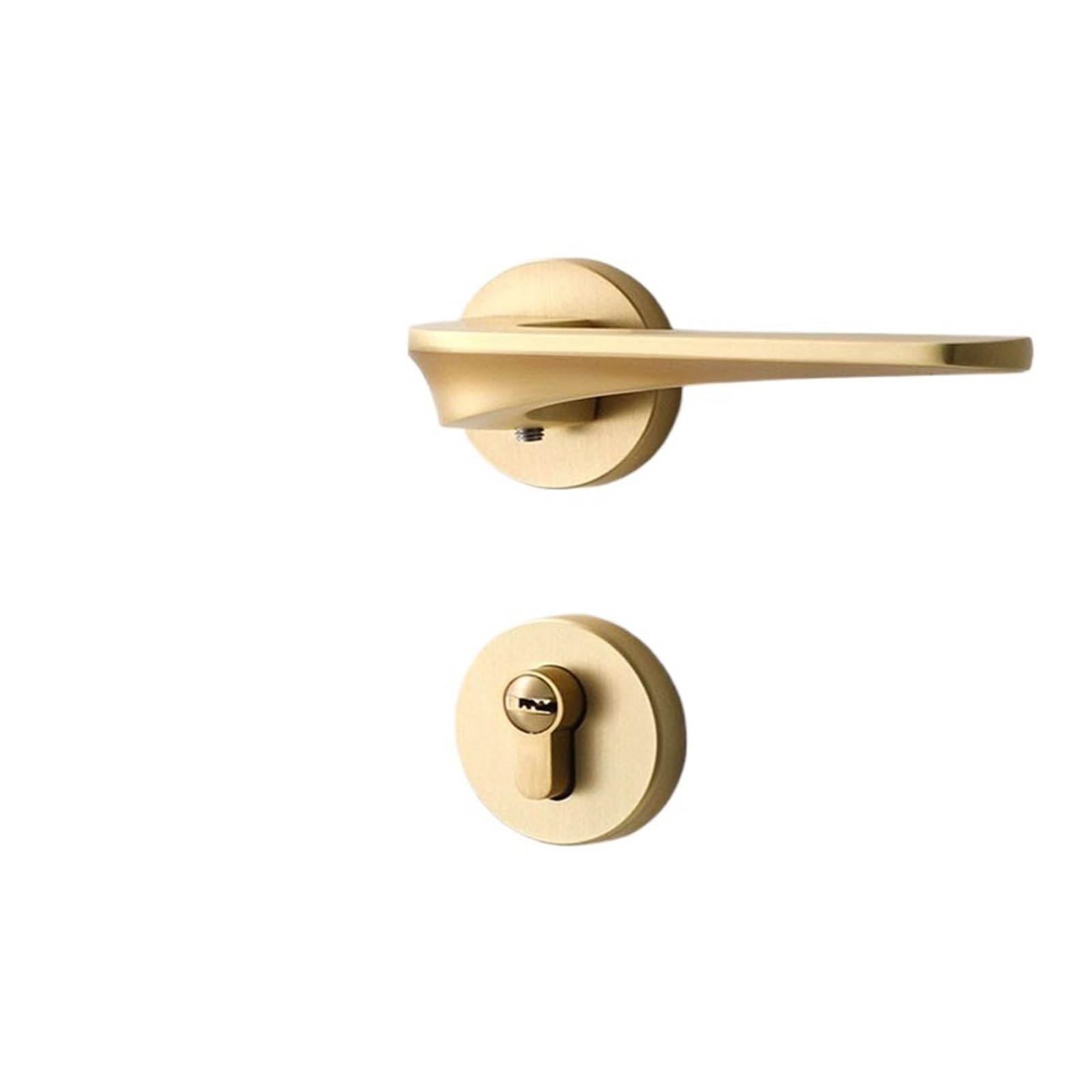 NYRXRYTCA Black Household zinc Alloy Mechanical Door Lock Bedroom Silent Magnetic Split Lock Furniture Hardware(Gold 7255 round magnetic)