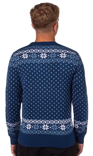 Disney Lilo and Stich Men's Naughty But Nice Ugly Christmas Holiday Knit Sweater Pullover3