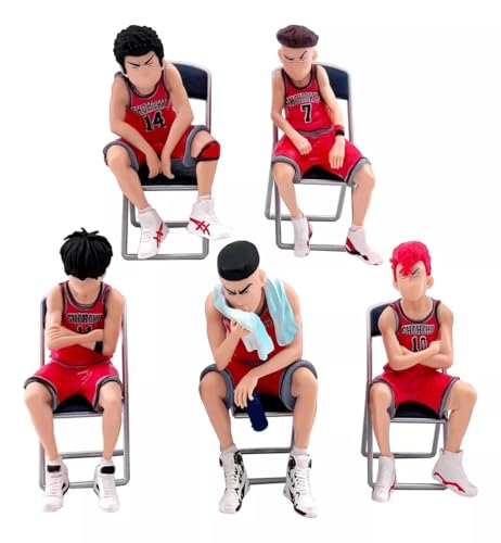 Image of BOENJOY Gifts- Slam Dunk Action Figure Toys for Car Dashboard, Study Table, Office Desk Decoration, Basketball Figurines- Gift for Fans and Collectors, Style D, 5 pcs (Size Approx 10 cm)