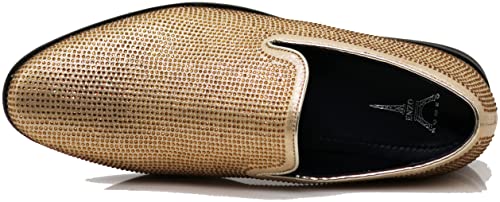 Image of SPK24 Men Vintage Spikes Sparkle Formal Tuxedo Stage Fashion Slip On Loafer Dress Shoes