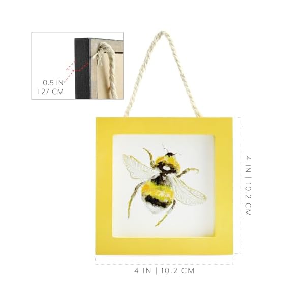Auldhome design spring tiered tray signs set of 3 bee themed seasonal home decor mini signs  urban country home decor